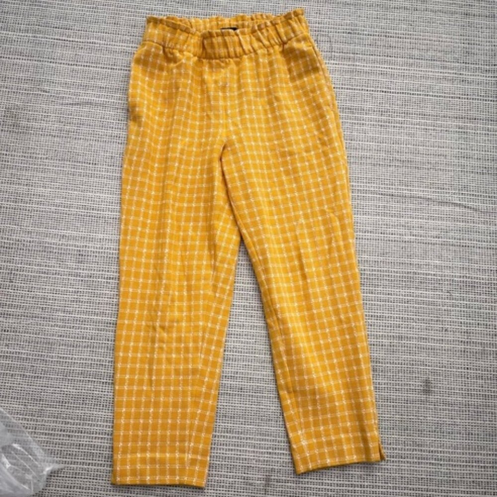 ANN TAYLOR Women's Pull On Plaid Trouser Size M